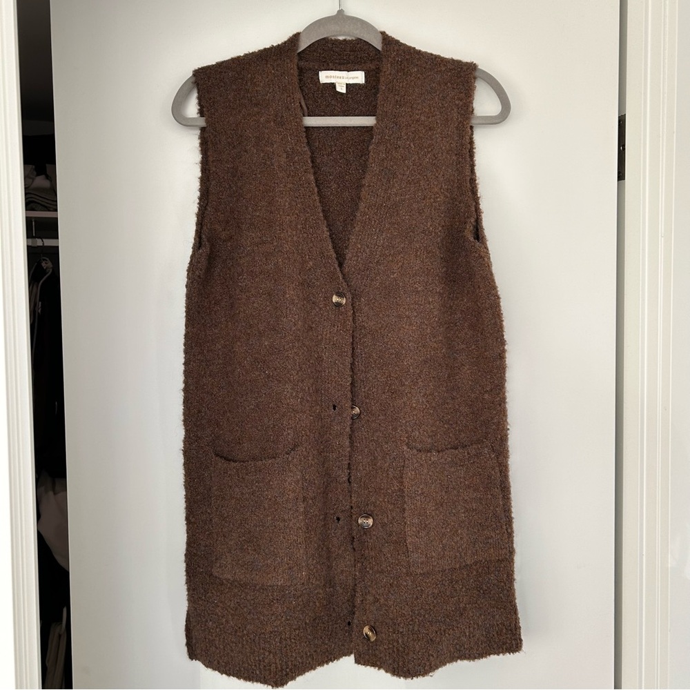 Monteau Brown Textured Knit Cardigan